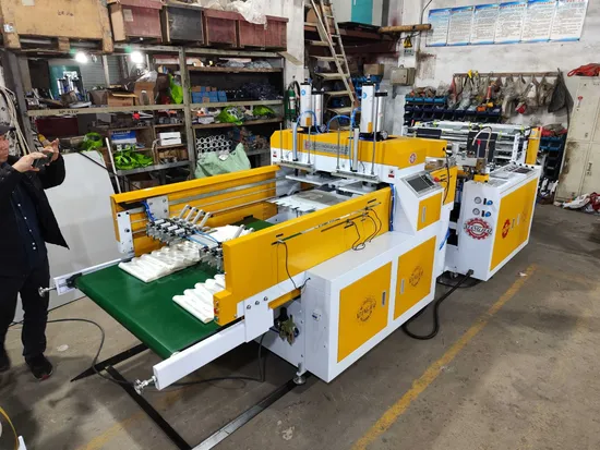 Automatic HDPE LDPE Poly Nylon T-Shirt Vest Bag Shopping Flat Grocery Bag Heat Sealing Cold Cutting Garbage Bag Corn Starch Making Machine Biodegradable